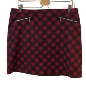 Maurices Red and Black Mini Pencil Skirt. Size L. Elastic stretch waist.